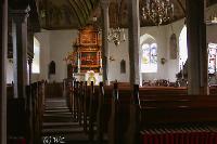 kirche_eisbergen08 Innenansicht der Dorfkirche in Eisbergen. Die Arbeiten am Baukrper konnten 1662 abgeschlossen werden, der Innenausbau zog sich noch ber einige Jahre hin.